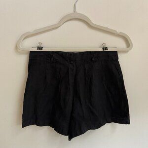Reformation Black Linen Shorts